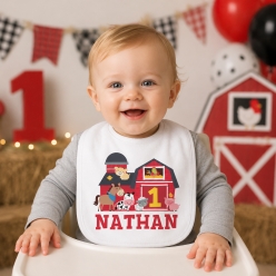 Barnyard One PERSONALIZED Reusable Fabric Bib
